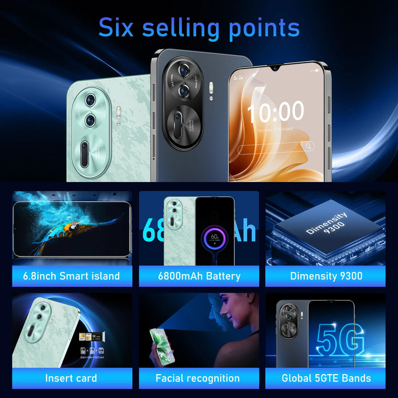 Smartphone Android OLED 5G Reno 11 Pro, Celular, Dimensão 9300, Bateria 6800mAh