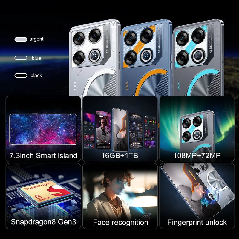 Smartphone GT20 Pro Original, Celular Versão Global, Snapdragon 8, Gen3, Androi