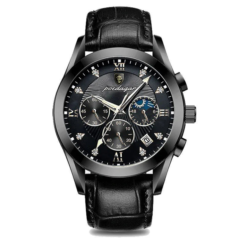 POEDAGAR-Relógio de pulso luminoso impermeável masculino, quartzo, militar, co
