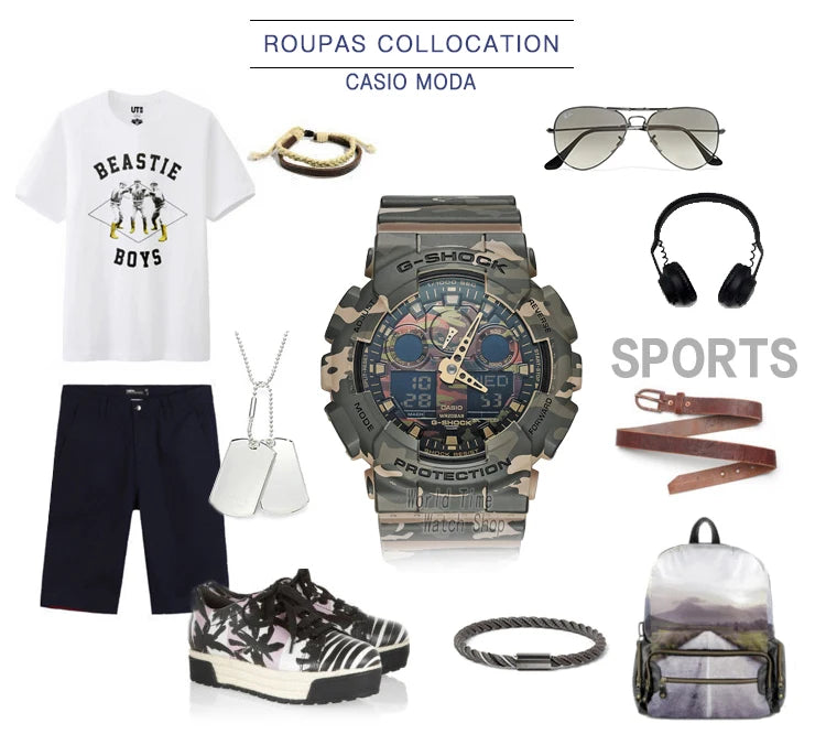 Casio assist g choque relógio masculino top marca de luxo led militar digital w