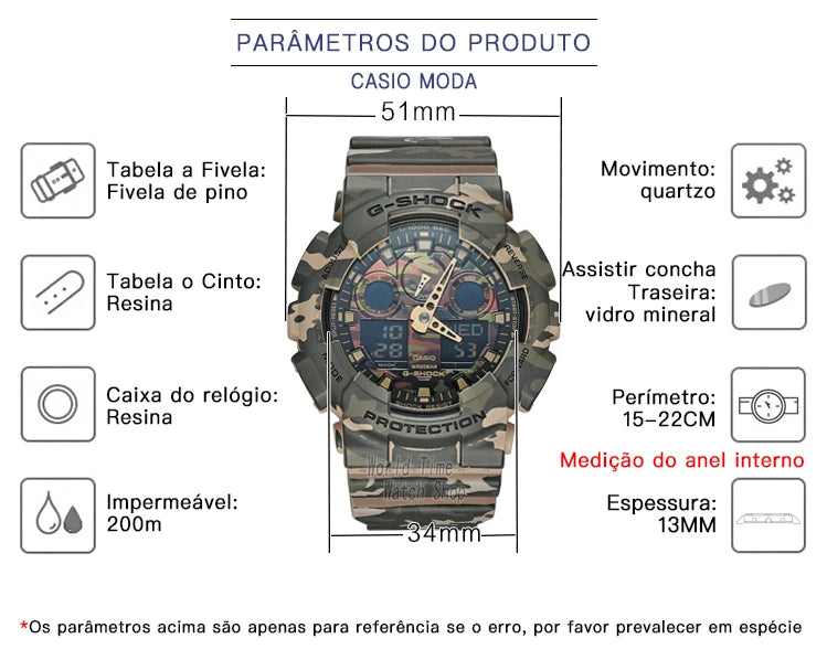 Casio assist g choque relógio masculino top marca de luxo led militar digital w