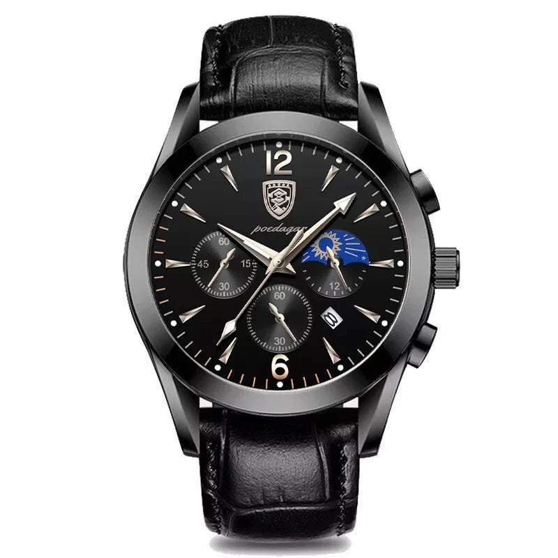 POEDAGAR-Relógio de pulso luminoso impermeável masculino, quartzo, militar, co