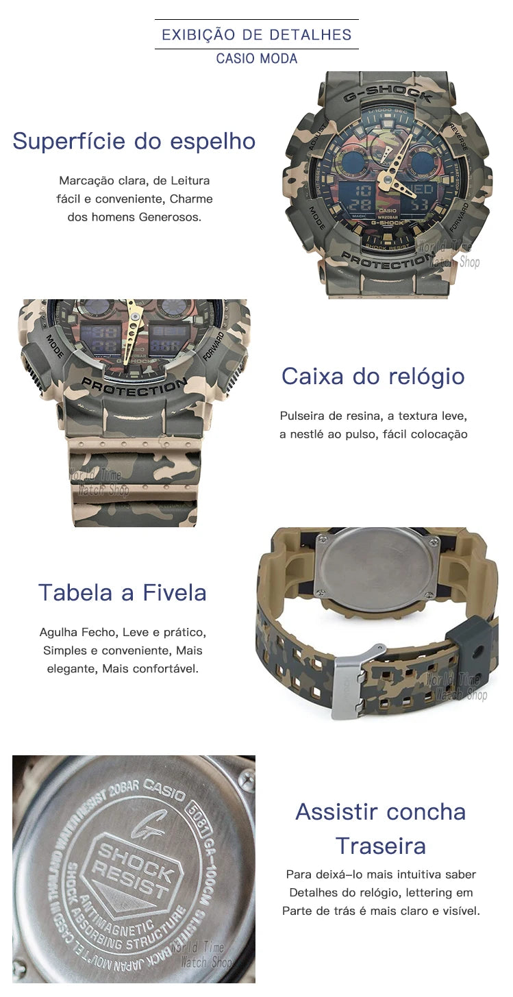 Casio assist g choque relógio masculino top marca de luxo led militar digital w