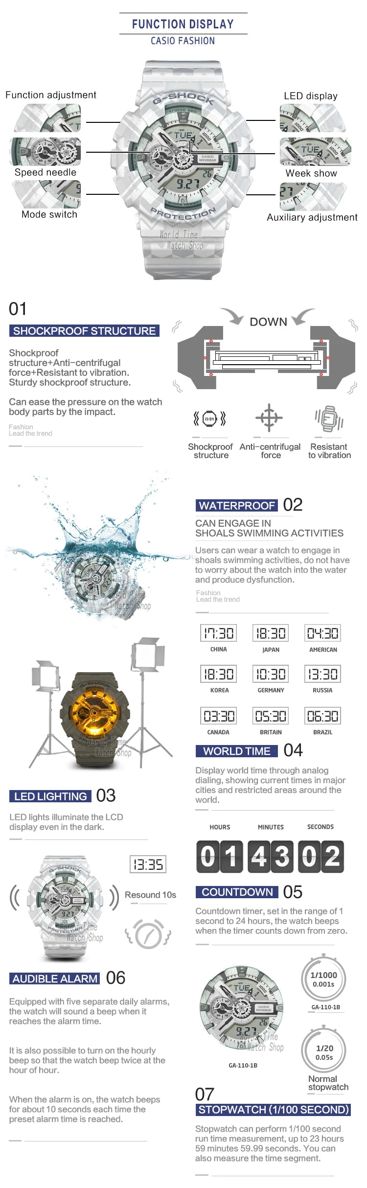 Relógio Casio Masculino g Shock Top Marca de Luxo Conjunto À Prova D &