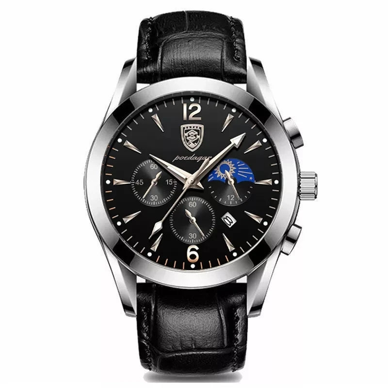 POEDAGAR-Relógio de pulso luminoso impermeável masculino, quartzo, militar, co