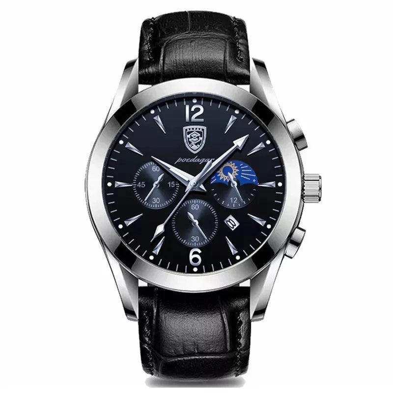 POEDAGAR-Relógio de pulso luminoso impermeável masculino, quartzo, militar, co