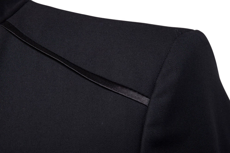 Casaco de blazer decorativo de botão masculino, jaqueta monocromática, slim fi