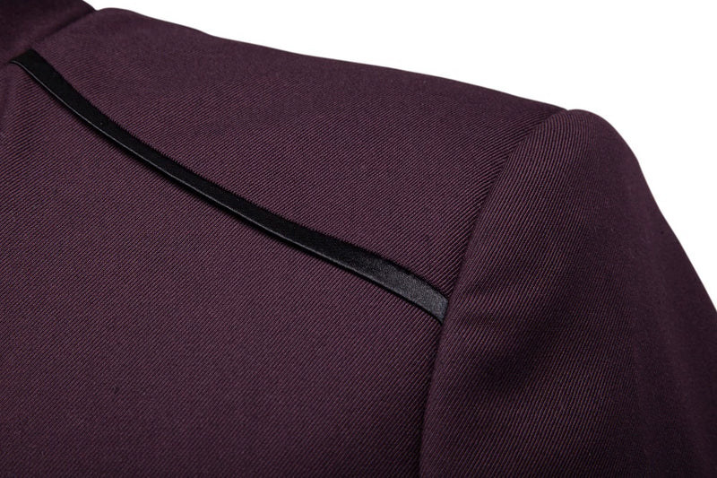 Casaco de blazer decorativo de botão masculino, jaqueta monocromática, slim fi