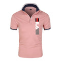 Camisa polo justa de manga curta masculina, lapela, antipillin, estampada, moda
