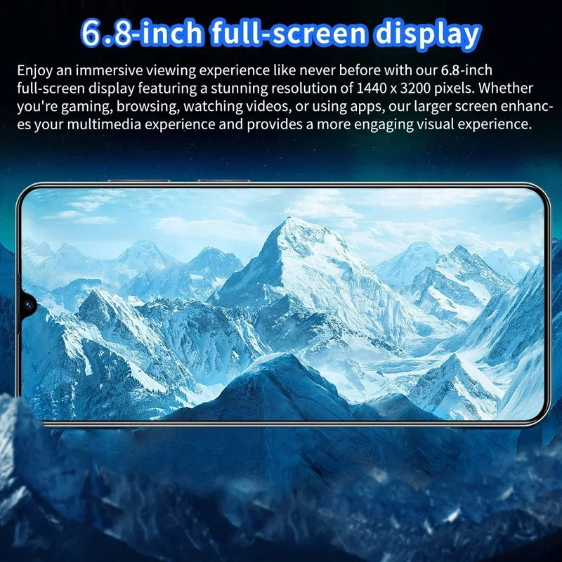 Novo smartphone c20 pro 6.8 &#39;&#39;hd + android 13 16gb + 1tb 8000mah ediçã