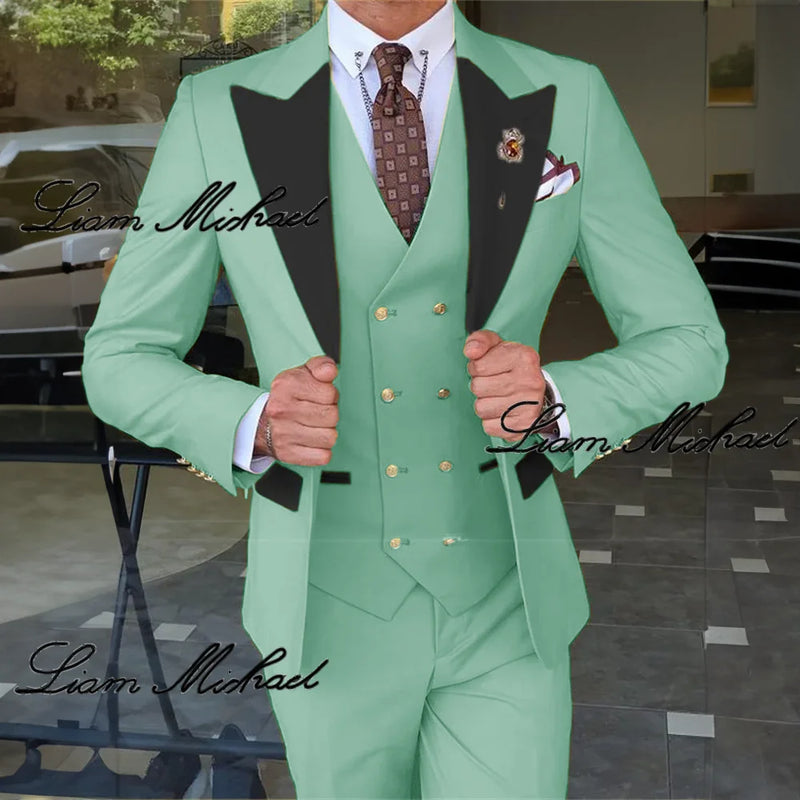 Smoking de casamento formal masculino, terno personalizado para noivo, vestido d