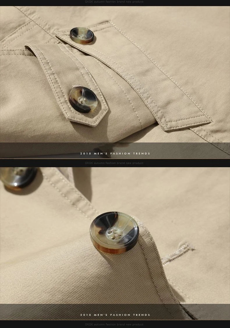 Jaqueta quebra-vento longa masculina, casacos de algodão, terno casual masculin
