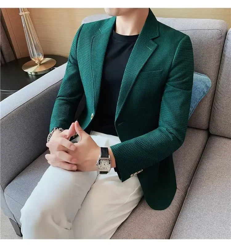 Blazer leve casual masculino, jaqueta de emagrecimento, suavizando sua silhueta,