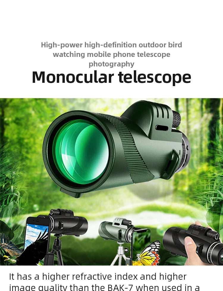 Portátil Zoom HD 5000M Telescópio Dobrável Longa Distância Mini Poderoso Tel