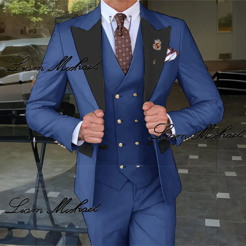Smoking de casamento formal masculino, terno personalizado para noivo, vestido d