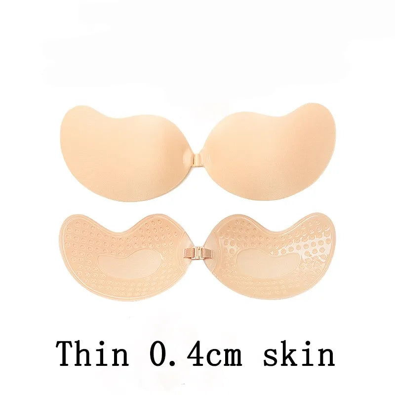 Sutiã Push Up Invisible para Mulheres, Sem Costas, Sem Alças, Sem Costura, Fec