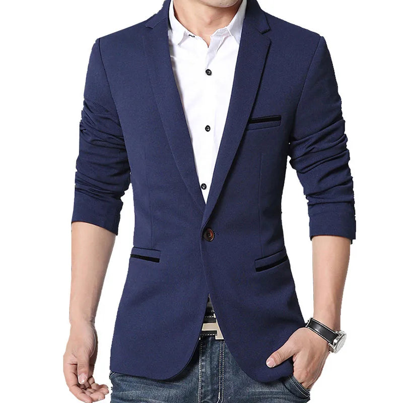 Marca masculina casual blazer 2023 outono nova moda terno magro de negócios cas