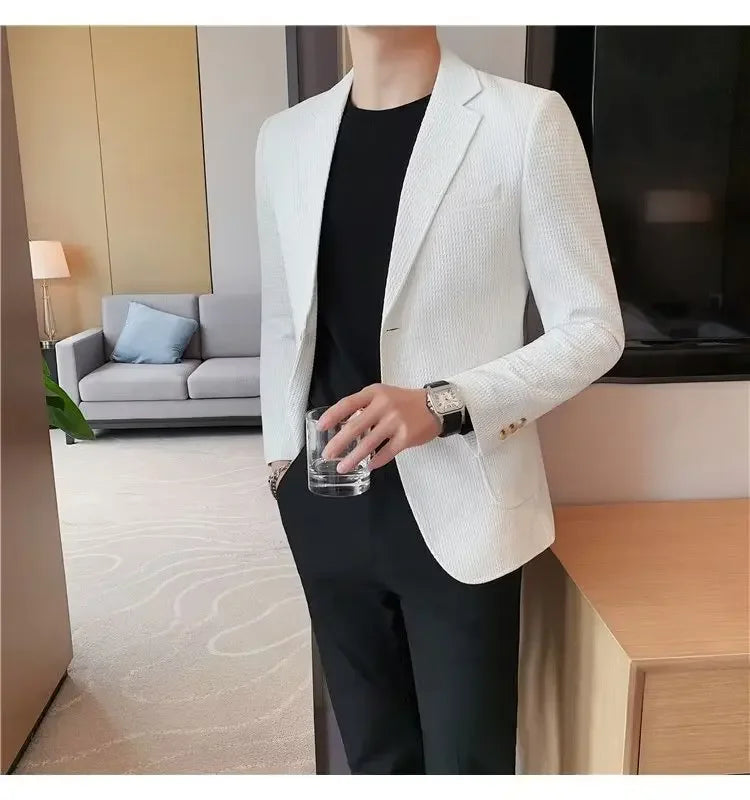 Blazer leve casual masculino, jaqueta de emagrecimento, suavizando sua silhueta,