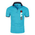 Camisa polo justa de manga curta masculina, lapela, antipillin, estampada, moda