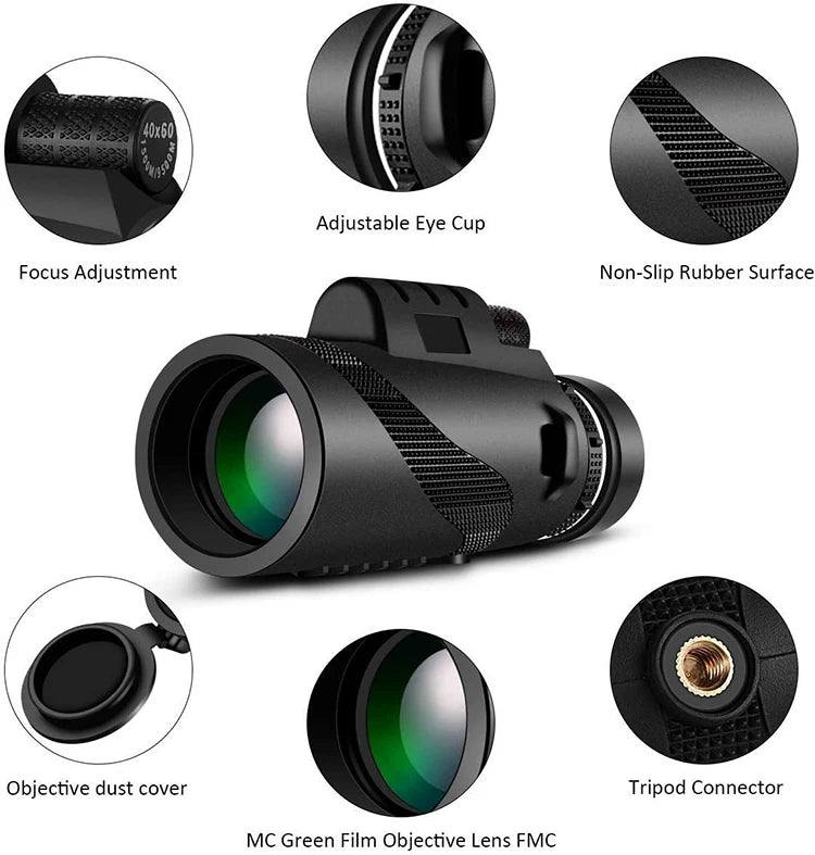 Portátil Zoom HD 5000M Telescópio Dobrável Longa Distância Mini Poderoso Tel