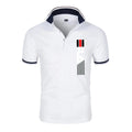 Camisa polo justa de manga curta masculina, lapela, antipillin, estampada, moda