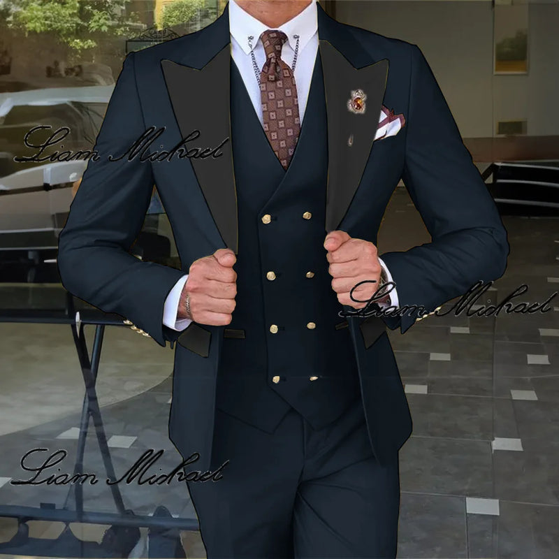 Smoking de casamento formal masculino, terno personalizado para noivo, vestido d
