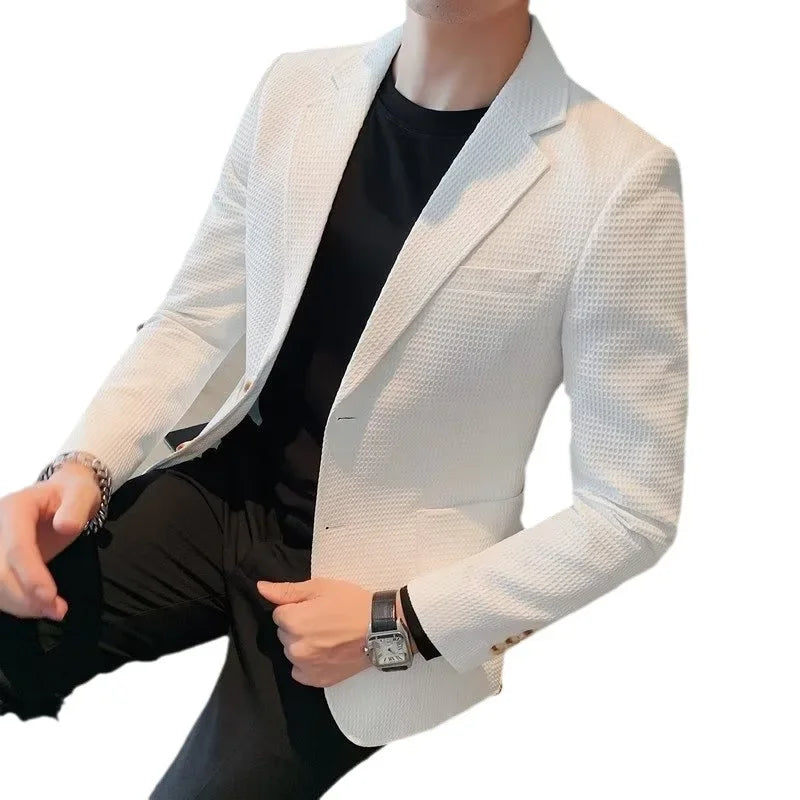 Blazer leve casual masculino, jaqueta de emagrecimento, suavizando sua silhueta,