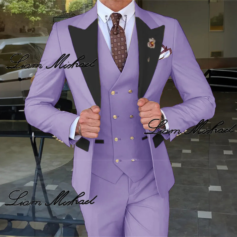 Smoking de casamento formal masculino, terno personalizado para noivo, vestido d