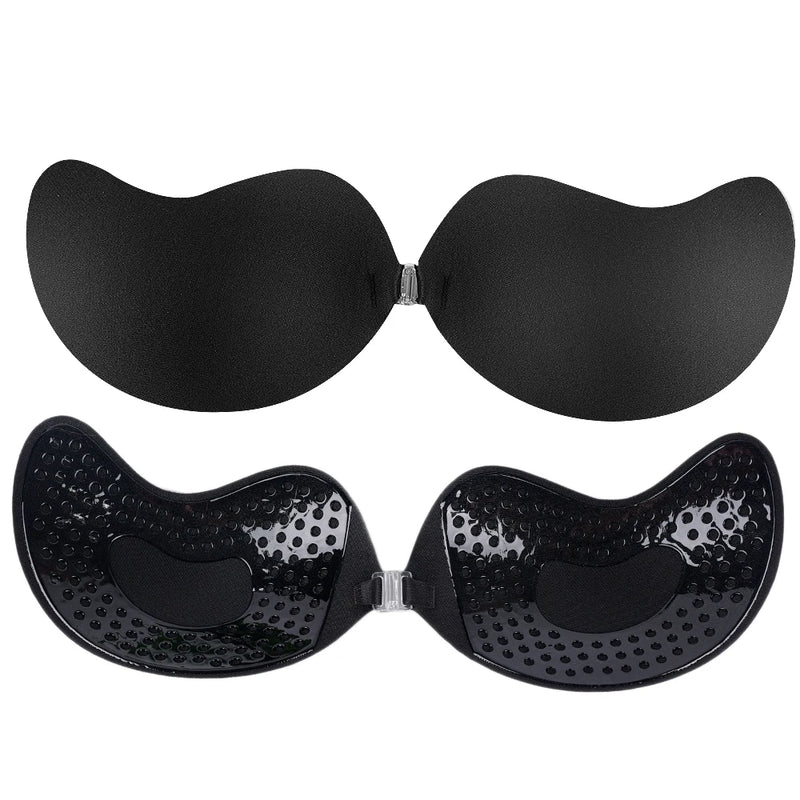 Sutiã Push Up Invisible para Mulheres, Sem Costas, Sem Alças, Sem Costura, Fec