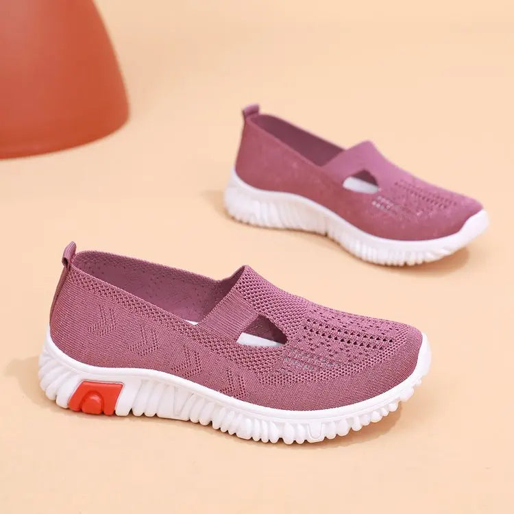 Sapatos de pano feminino verão novo estilo sapatos de caminhada sola macia sapa
