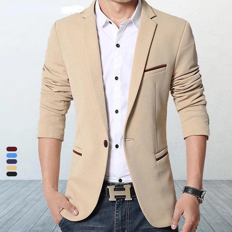 Marca masculina casual blazer 2023 outono nova moda terno magro de negócios cas