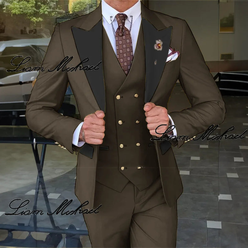 Smoking de casamento formal masculino, terno personalizado para noivo, vestido d