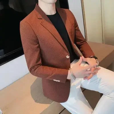 Blazer leve casual masculino, jaqueta de emagrecimento, suavizando sua silhueta,