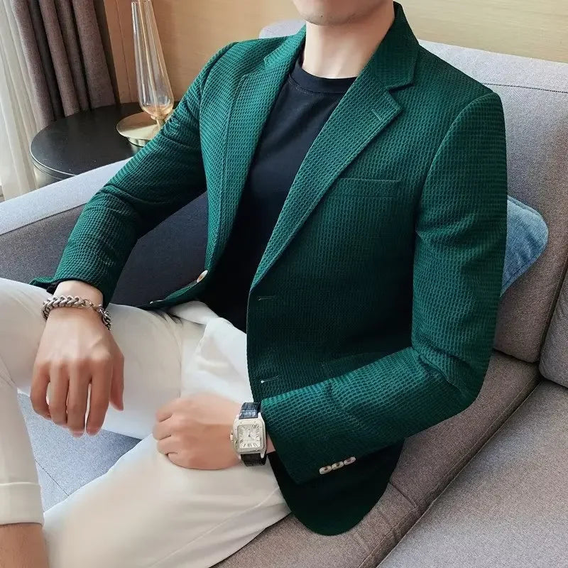 Blazer leve casual masculino, jaqueta de emagrecimento, suavizando sua silhueta,
