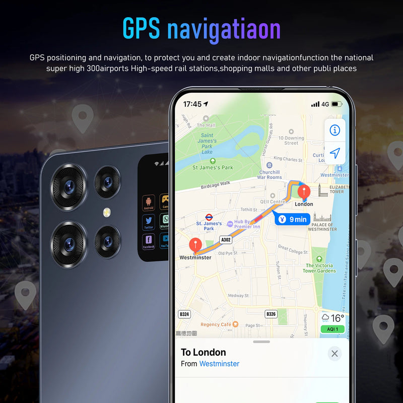 Smart Phone S24 Ultra 5G Android, HD, Tela Cheia, Face ID, 16GB + 1TB, Telemóve