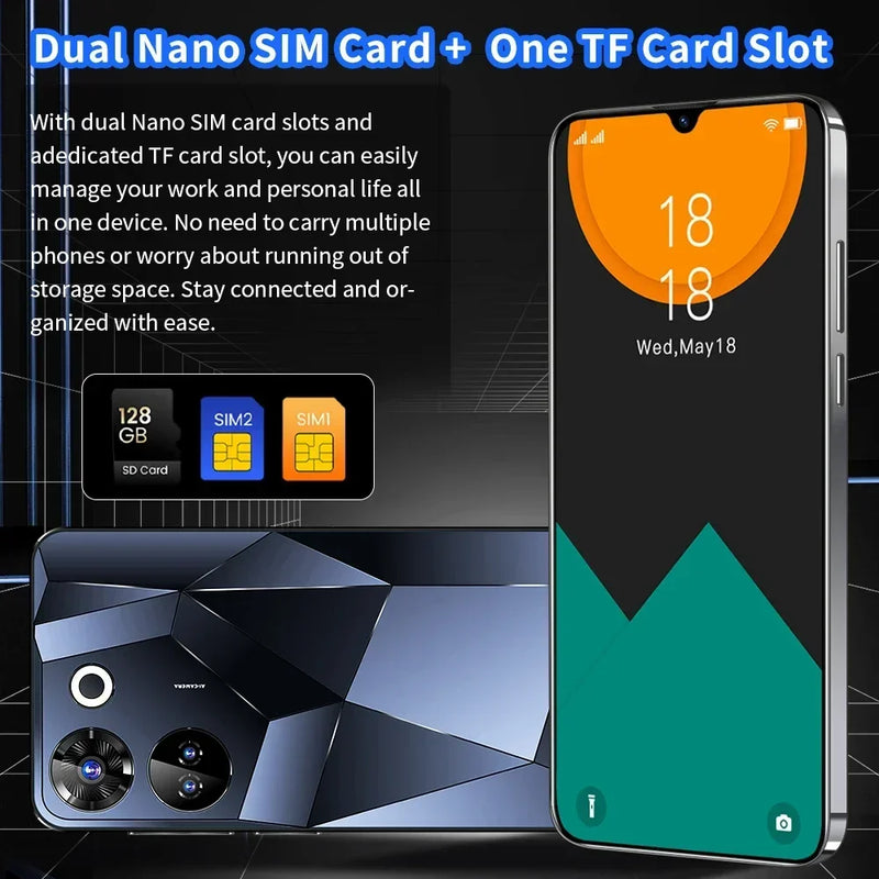 Novo smartphone c20 pro 6.8 &#39;&#39;hd + android 13 16gb + 1tb 8000mah ediçã