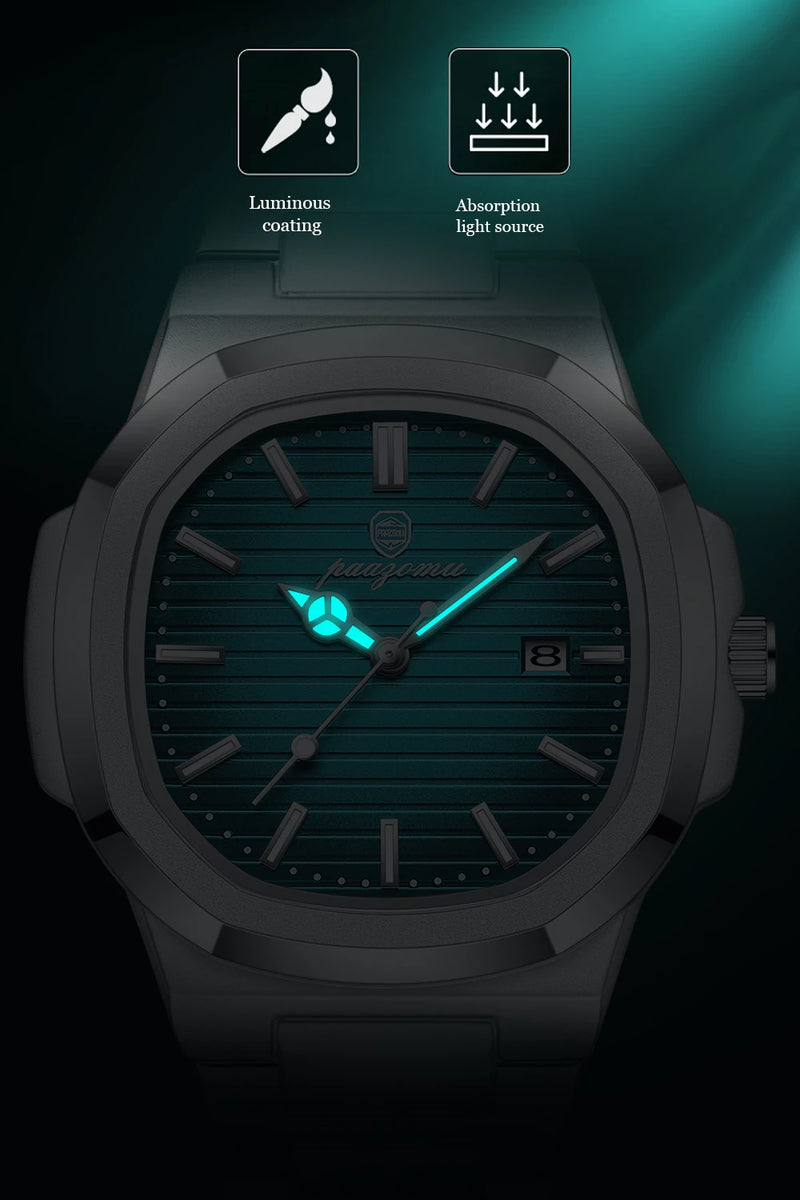 PAAZOMU-Relógio de pulso de luxo masculino, impermeável, luminoso, relógio da