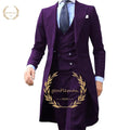 Casaco casual longo e fino masculino, terno de negócios personalizado, smoking