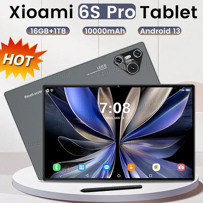 Tablets android 2024 pad 6s pro 16gb + 1tb novo original xioami tablette 5g cart