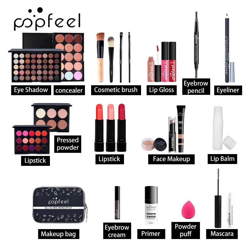 POPFEEL-Kit completo de maquiagem feminina, conjunto de maquiagem tudo em um, de