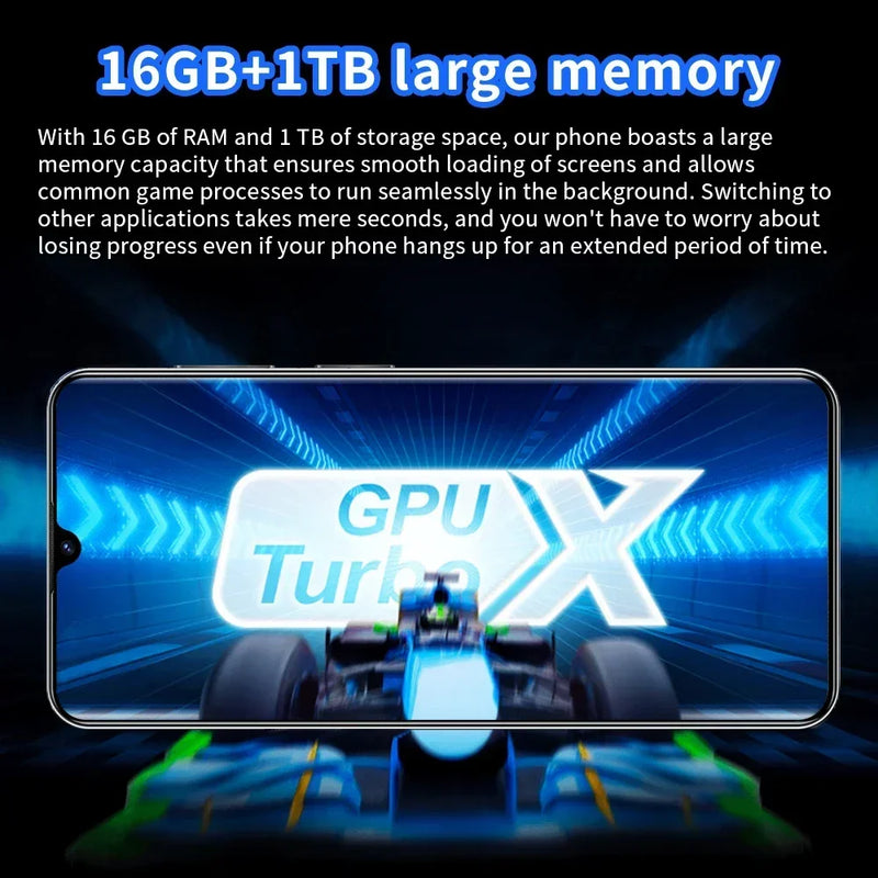 Novo smartphone c20 pro 6.8 &#39;&#39;hd + android 13 16gb + 1tb 8000mah ediçã