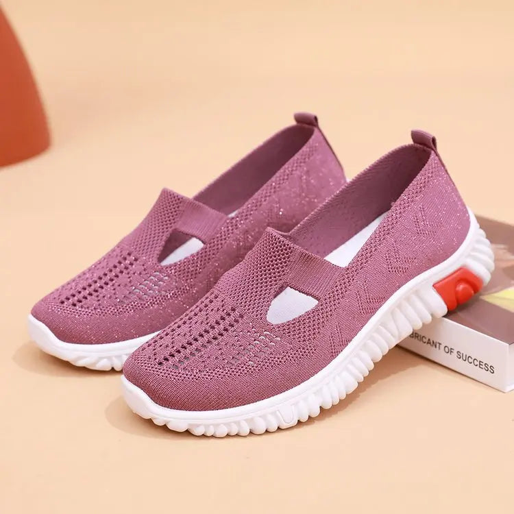 Sapatos de pano feminino verão novo estilo sapatos de caminhada sola macia sapa