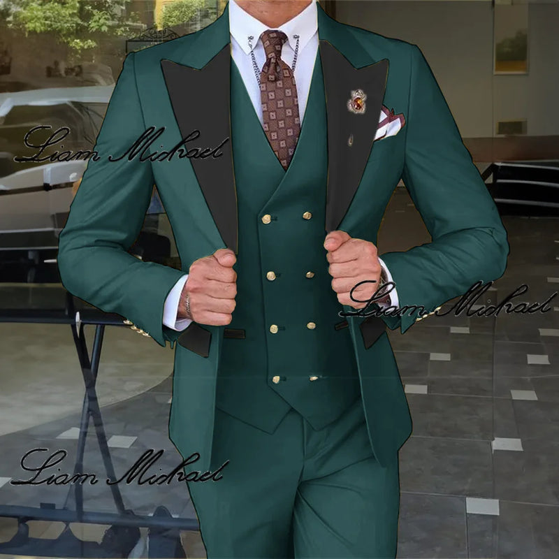 Smoking de casamento formal masculino, terno personalizado para noivo, vestido d