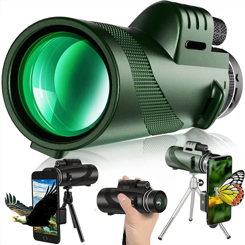Portátil Zoom HD 5000M Telescópio Dobrável Longa Distância Mini Poderoso Tel
