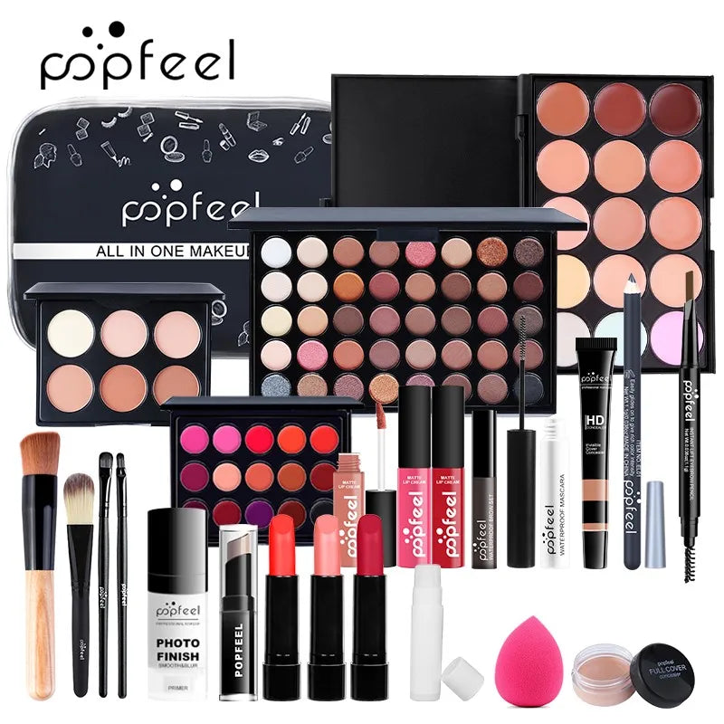 POPFEEL-Kit completo de maquiagem feminina, conjunto de maquiagem tudo em um, de