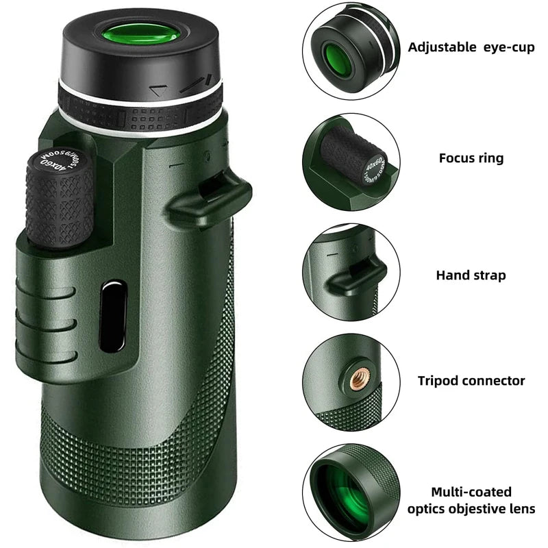 Portátil Zoom HD 5000M Telescópio Dobrável Longa Distância Mini Poderoso Tel