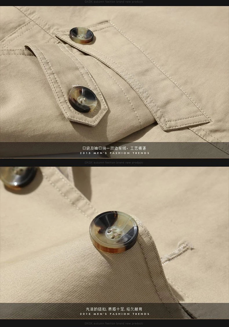 Jaqueta quebra-vento longa masculina, casacos de algodão, terno casual masculin