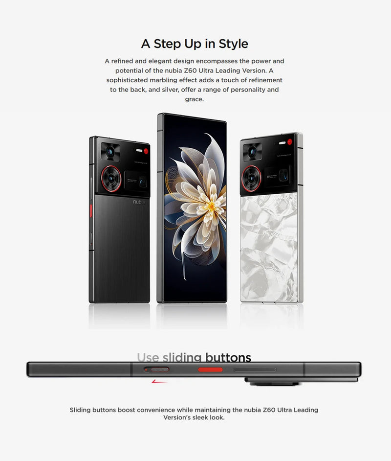 Versão global nubia z60 ultra versão líder 6.8 &quot;smartphone 5g snapdragon