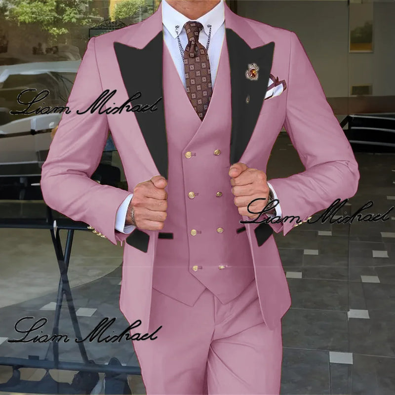 Smoking de casamento formal masculino, terno personalizado para noivo, vestido d