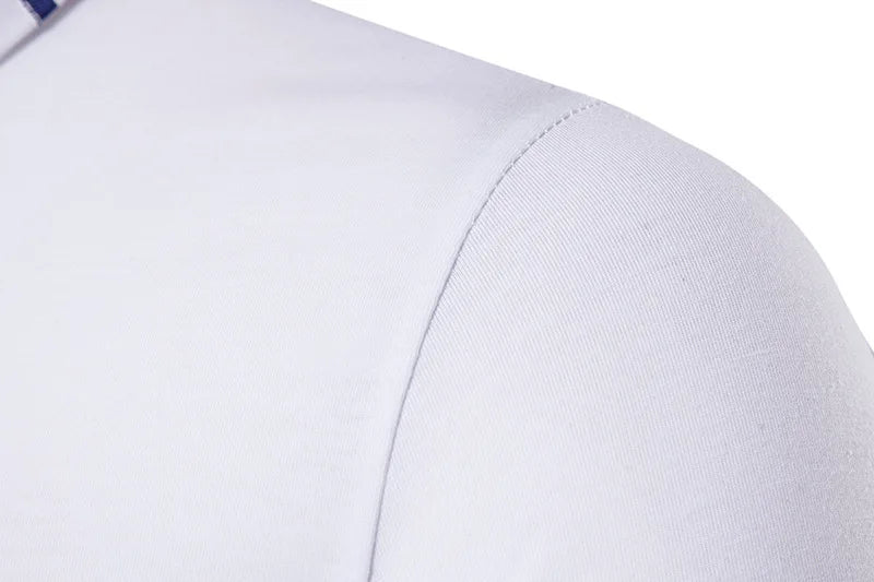 HDDHDHH-Camisa polo de manga comprida com lapela fina, camisa esportiva casual,